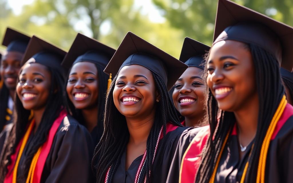Graduates celebrating at commencement